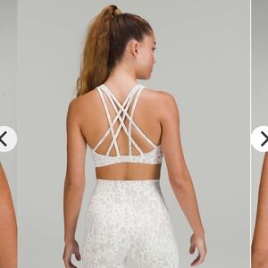 Women's White Leopard Print Sports Bra